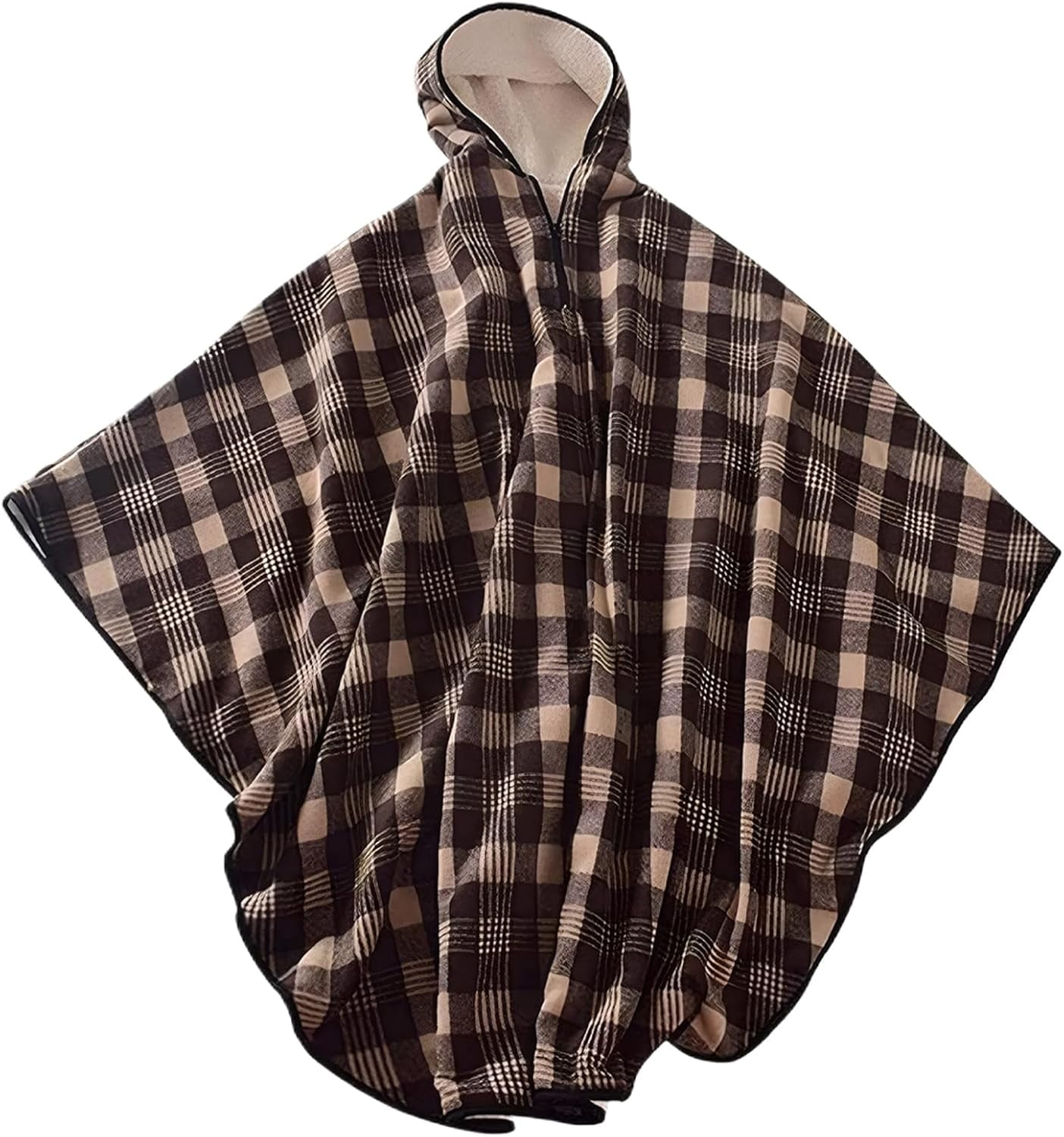Wheelchair Lap Blanket for Elderly: Winter Ponchos Cape Coat for Women and Men, Fleece Lined Wheelchair Cape with Hood, Warm Soft Lap Blanket for Office, Gifts for Homebound Seniors