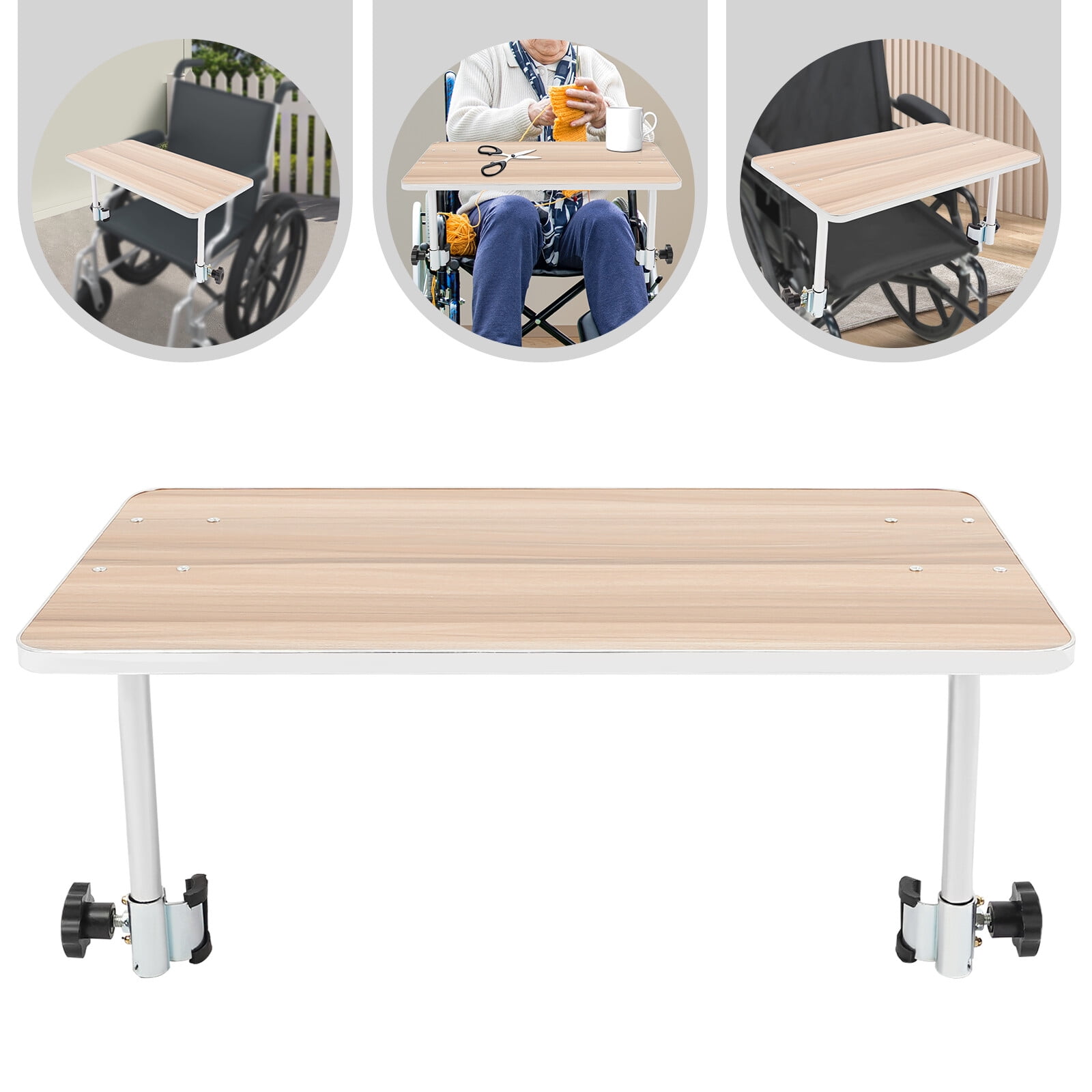 Wheelchair Lap Tray Table with Accessories Portable Wooden Eating Table ...