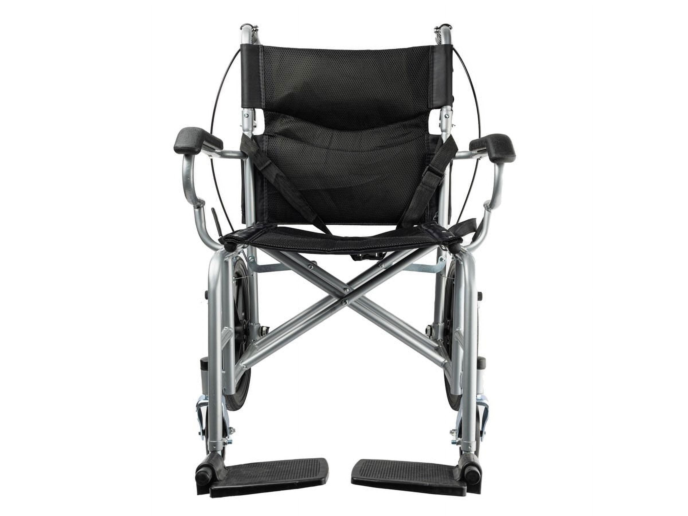 Monicare *FDA APPROVED* Transport Wheelchair With 18 inch Seat, Folding  Transport Chair with Swing Away Footrests and Flip Back Backrest, Folding