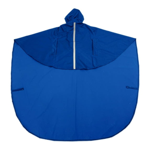 Wheelchair Poncho Rain Protection Cape W/Reflective Strip Over Knee Coverage Blue