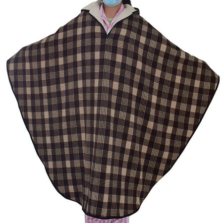 Wheelchair Poncho Warm Soft Wind Wearable Zipper Design Fleece Blanket for er Universal Size Cozy Gifts