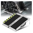 thumbnail image 1 of Wheelchair Ramp 2FT, Portable Folding Aluminum Wheel Chair Threshold Ramps for Home Steps Doorways, 800Lbs Capacity, 29Inch Width, Metallic/Black, 1 of 7