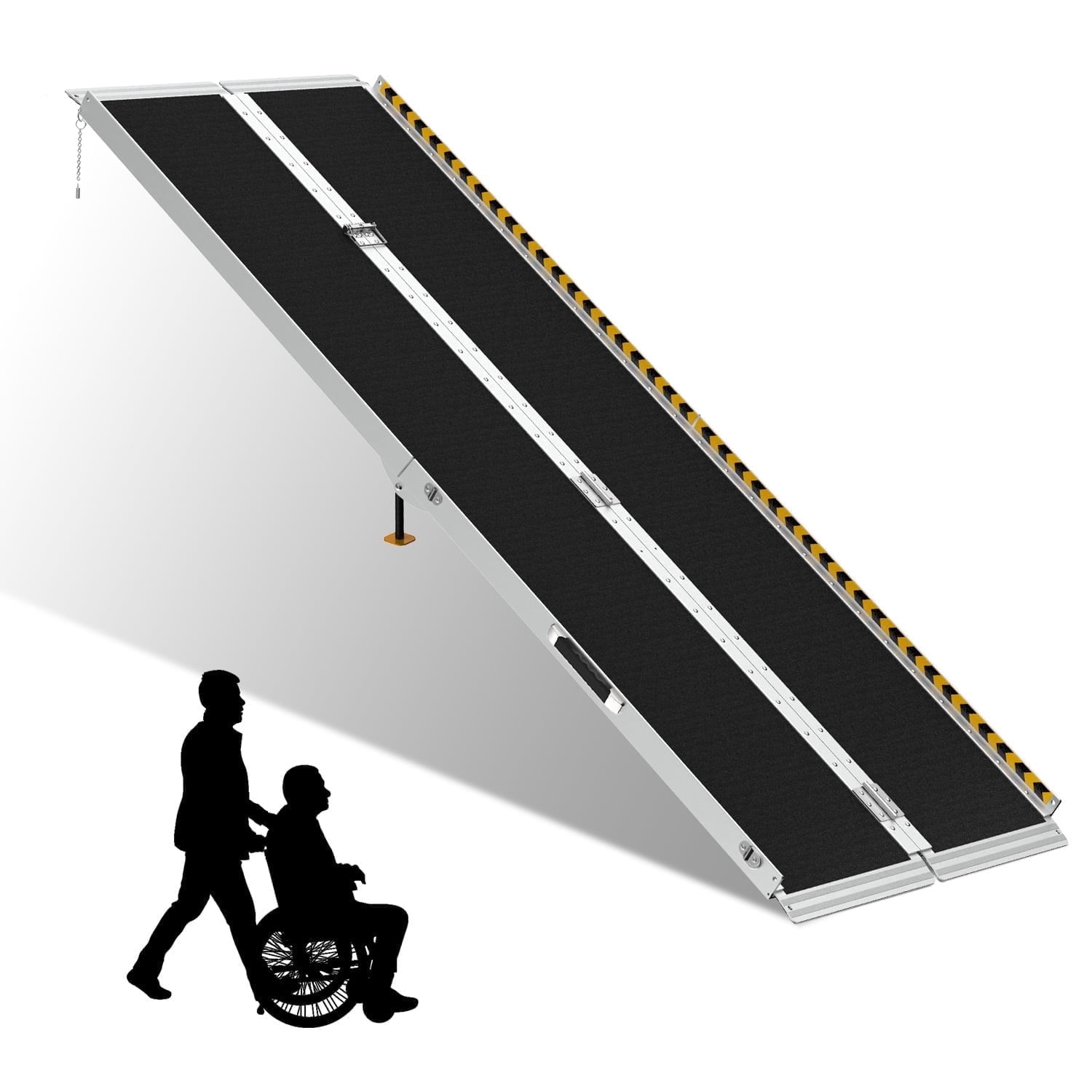 Wheelchair Ramp 7FT,Portable Folding Aluminum with Load-Reducing ...