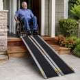 Wheeled Ramp Wheelchair Ramp, Adjustable Non-Skid Telescoping Aluminum, 7 Ft, 600 Lb ...