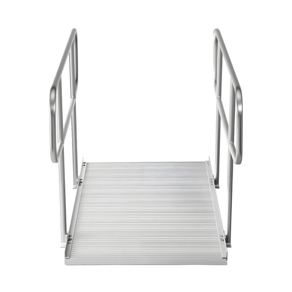 Wheelchair Ramp with Handrails, 71.1 x 32.7 in, Heavy Duty Wide Aluminum Wheelchair Ramp with Adjustable Legs, 1000 lbs Capacity, Portable Threshold Ramps for Home Steps, Stairs, Doorways, Curbs