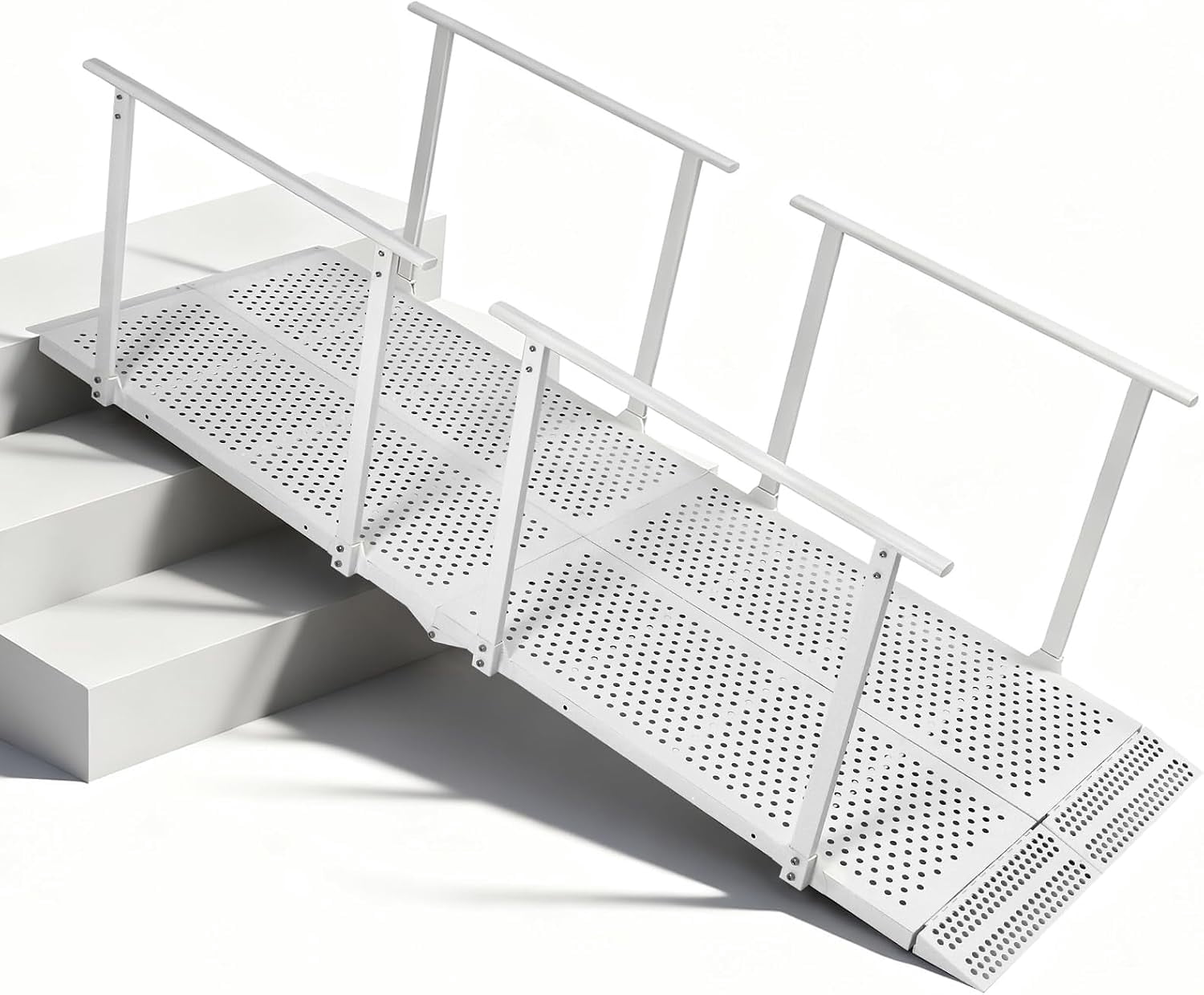 Ramp Handarils Wheelchair Ramp with Handrails 8FT, Heavy Duty Handicap Ramp for 8-24 ...