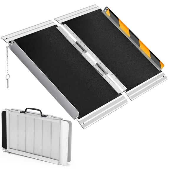 Wheelchair Ramp,Non-Slip Aluminum Door Threshold Portable Folding Wheelchair Ramp for Home, Wheel Chair Ramp for Home Steps, Scooter Ramp for Car, Doorways, Curbs, Stairs