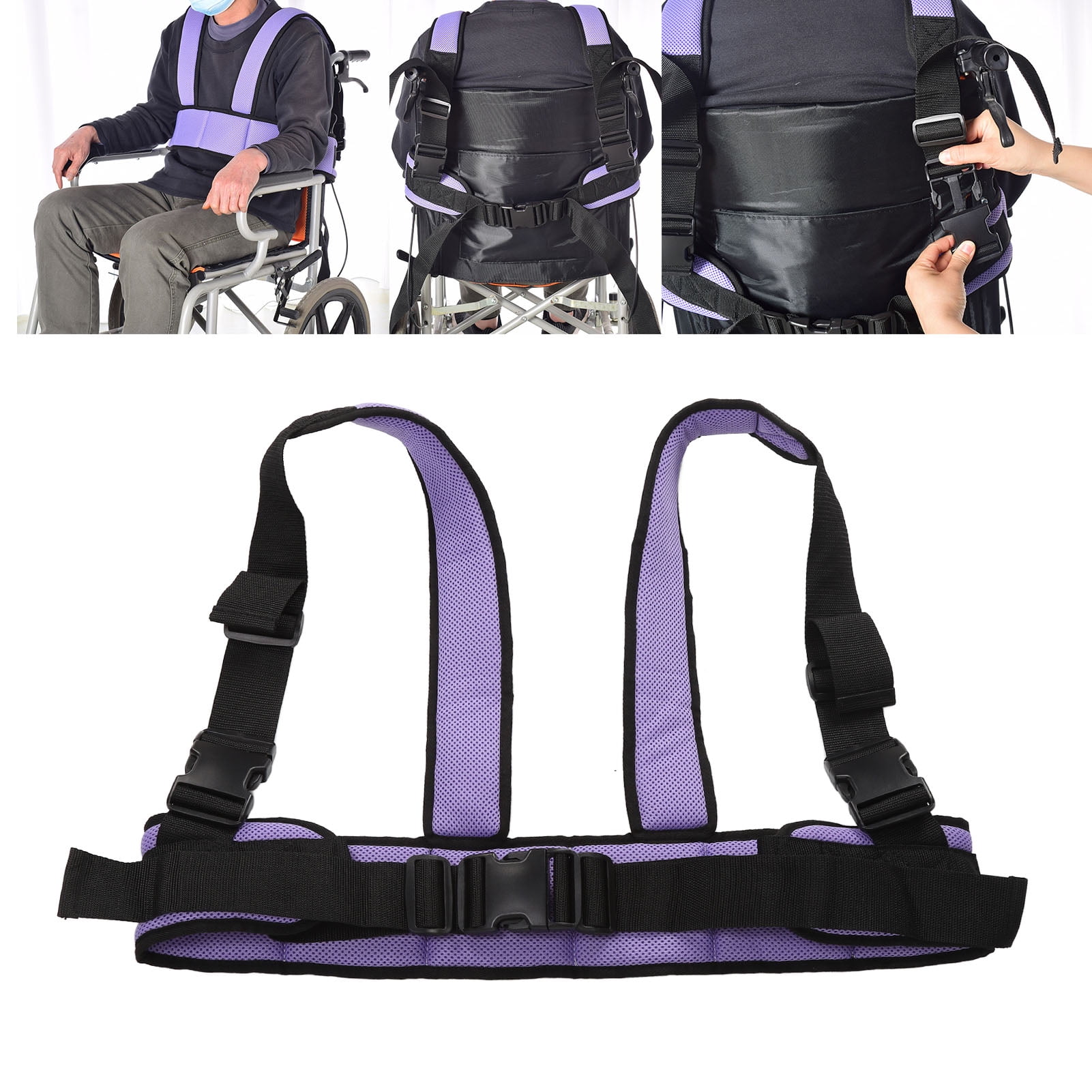 Wheelchair Seat Belt, Wheelchair Fixing Strap Belt Double Shoulder Vests Design Wheelchair With