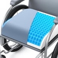thumbnail image 1 of Wheelchair Seat Cushion for Pressure Relief, Cooling Gel Memory Foam Chair Cushion with Slope-Edge Design, Coccyx Support for Tailbone Pain, Non-Slip, for Wheelchairs, Office Chairs, Light Blue, 1 of 11