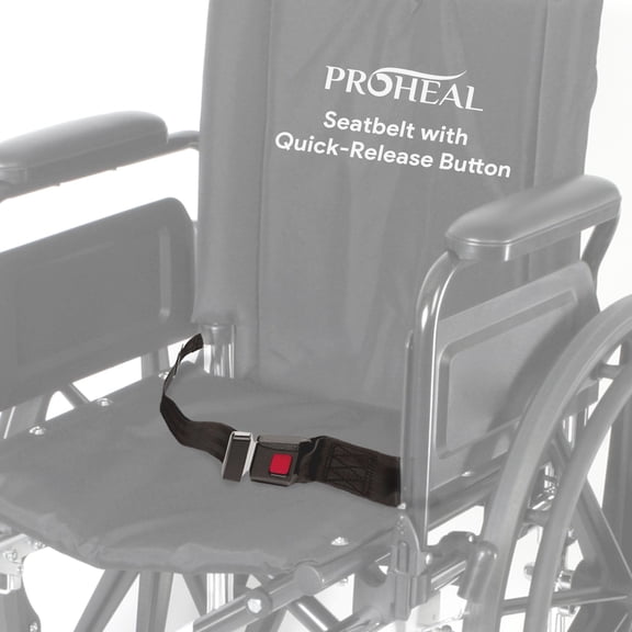 Wheelchair Seatbelt With Push Button, Quick Release - Secure And Easily Attachable Belt Positioning Lap Strap