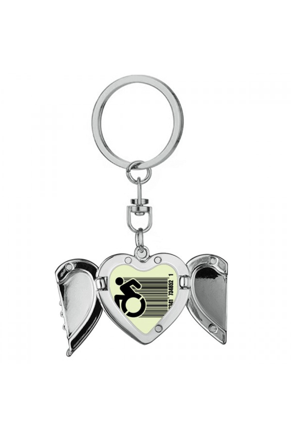 Wheelchair Sick Escape Speed Heart Angel Wing Key Chain Holder