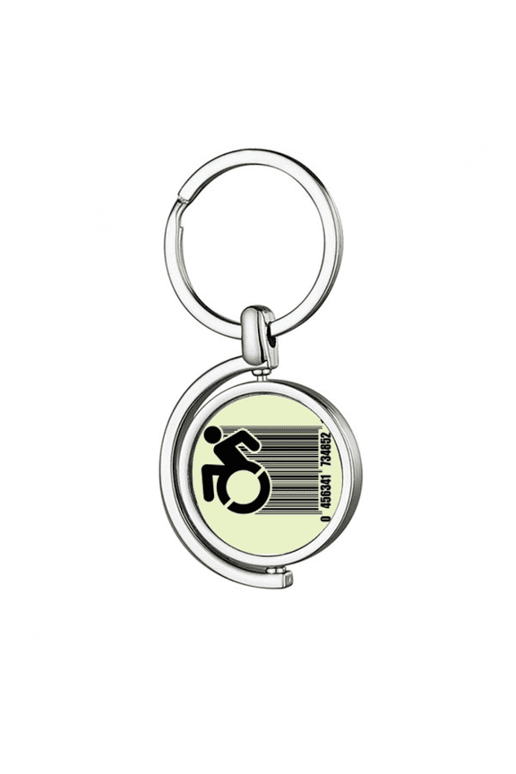 Wheelchair Sick Escape Speed Rotating Keychain Metal Keyring Holder