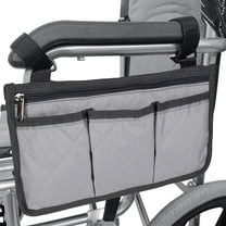 Wheelchair Side Bag Armrest Accessories Storage Bag with Pouches Hang on Side with Bright Line Waterproof Organizer for Wheelchair Walker Pouches Walkers Scooters Mobile Chairs