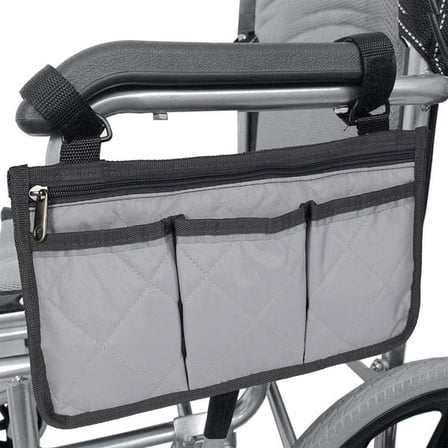 Wheelchair Side Bag Armrest Accessories Storage Bag with Pouches Hang on Side with Bright Line Waterproof Organizer for Wheelchair Walker Pouches Walkers Scooters Mobile Chairs