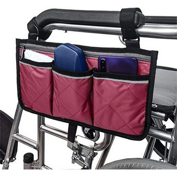 Wheelchair Side Bag Pouch Basket Waterproof Walker Storage Bag for Wheelchairs/Home/Outdoor/Baby Cart