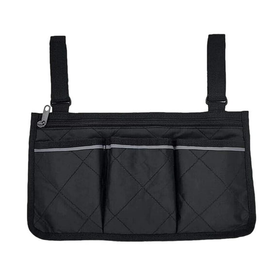 Wheelchair Side Bag With Spacious Compartments For Mobile Phones Keys And Daily Items, Easy To Install On Manual Or Electric Wheelchairs And Scooters, Durable