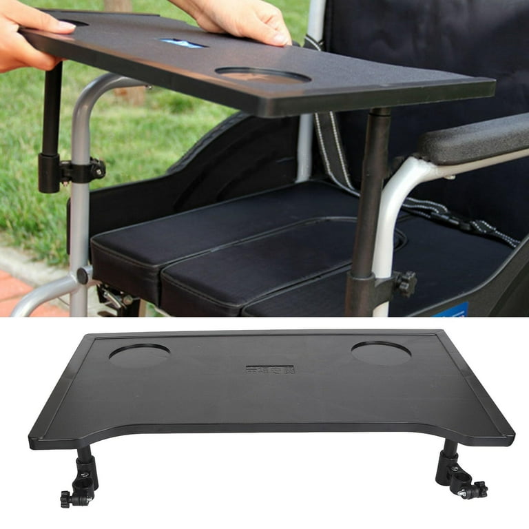 Wheelchair Table Wheelchair Tray Table with Cup Holder Removable Wheelchair Lap Tray for Eating Reading Resting Universal Fit Wheelchair Desk Lap