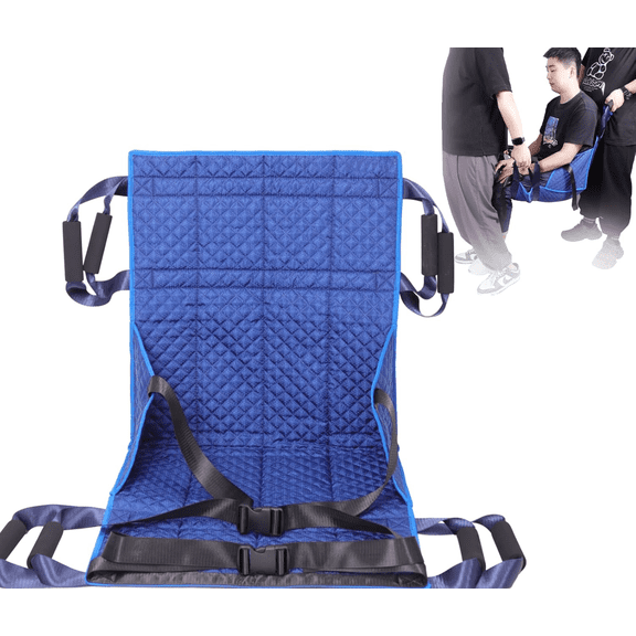 Wheelchair Transfer pad for Body Lift,Aid Stair Transfer Boards for User,Slide Transfer Belts for Lifting Seniors,Elderly,Handicap8Handles 2Shoulder StrapsBlue