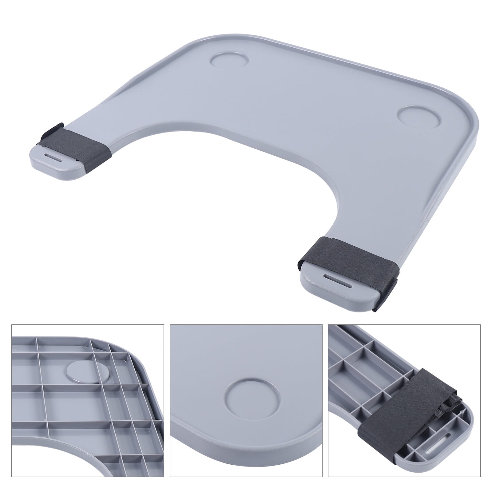 Wheelchair Tray Table, ABS, Portable Lap Tray with 2 Cup Holder for the Disabled Grey