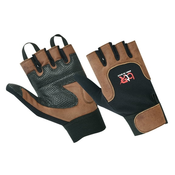 Wheelchair User Gloves Mobility Disability Fingerless Long Thumb Leather Palm for Men and Women Workout Weight Lifting, Cycling, Driving Gloves New Design Unisex Brown-2XL