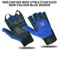 thumbnail image 1 of Wheelchair User Gloves Mobility Disability Fingerless Long Thumb Leather Palm for Men and Women Workout Weight Lifting, Cycling, Driving Gloves New Design Unisex Blue XXL, 1 of 8