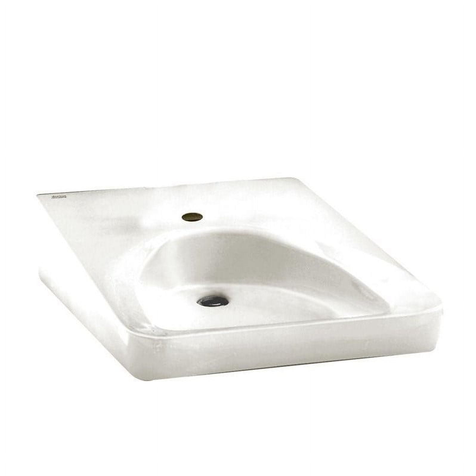 White Ceramic Wall-Mount ADA Compliant Bathroom Sink