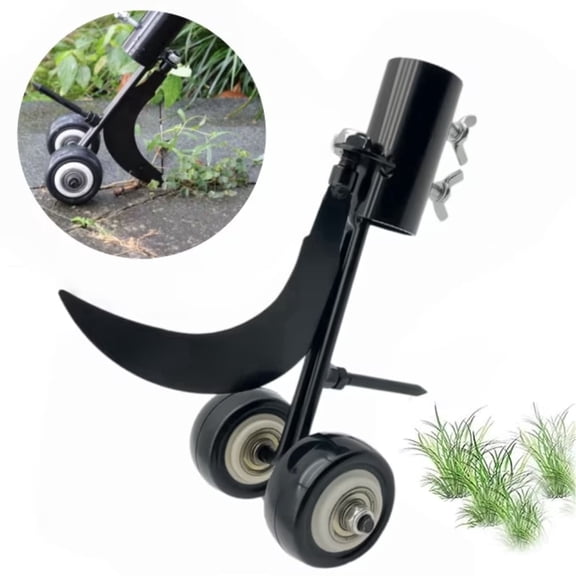 Wheeled Crevice Weeder Curved Hook Blade for Narrow Cracks and Gaps, No Bending Gap Tool, Lightweight ABS Tires for Patio, Sidewalk, Driveway