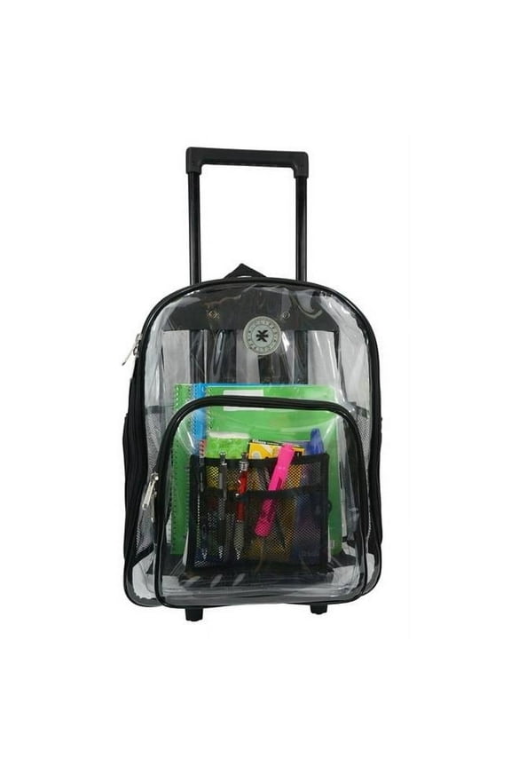 Wheeled Deluxe 17 in. See-through Clear 0.5 mm. PVC Backpack