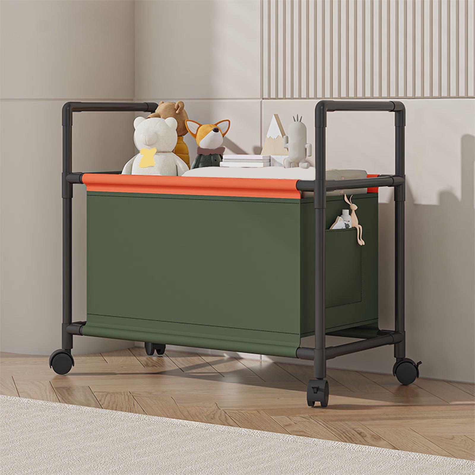 Wheeled Detachable Storage Rack Trolley, Rolling Storage Box, Metal ...