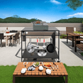 thumbnail image 1 of Wheeled Double-Shelf Stainless Steel Outdoor Grill Cart, 1 of 12