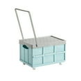 thumbnail image 1 of Wheeled Heavy Duty Plastic Storage Container Reinforced Handle Fully Open Reusable Organizer For Household Clothes Bedding Moving Storage,Blue, 1 of 6