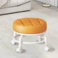 thumbnail image 1 of Wheeled Low Stool with Casters | Rolling Shoe Stool for Easy Dressing | Portable Seating for Home, Office, or Sewing | Compact Plastic Stool with Sponge Cushion | 25x25x22cm, 1 of 8