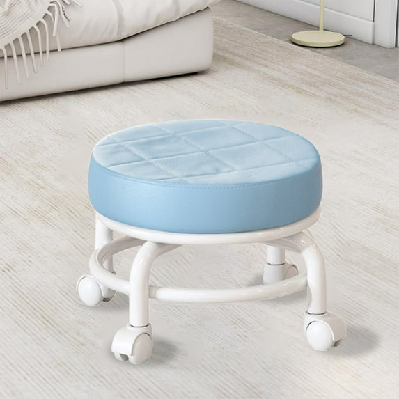 Wheeled Low Stool with Universal Wheels - Multifunctional Shoe Stool, Seamstress & Wheelchair Sitting Stool, Compact 25x25x22cm, Multiple Colors