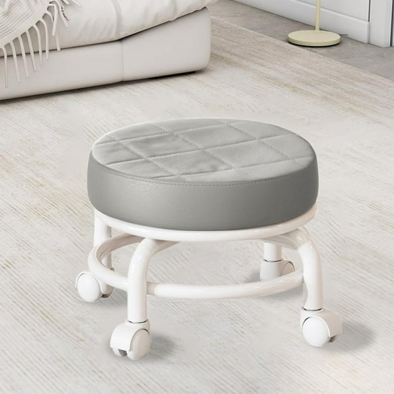 Wheeled Low Stool with Universal Wheels - Multifunctional Shoe Stool, Seamstress & Wheelchair Sitting Stool, Compact 25x25x22cm, Multiple Colors