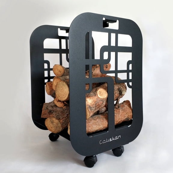 Wheeled Metal Log Holder, Firewood Holder, Metal Firewood Rack, Useful Log Basket, Firewood Rack, Firewood Storage, Indoor Firewood Holder