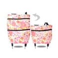 thumbnail image 1 of Wheeled Shopping Tote Bag, Foldable Grocery Cart with Wheels, Portable Rolling Cart for Supermarket, Lightweight Travel Wagon with Floral Pattern, Collapsible Utility Carrier, 1 of 7