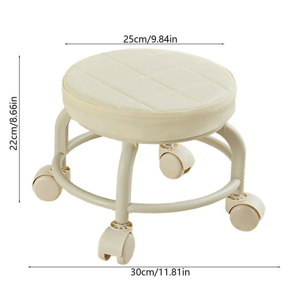 Wheeled Stool Low Roller Seat With 360 Degree Swivel Wheels Comfortable Seating Small Stool