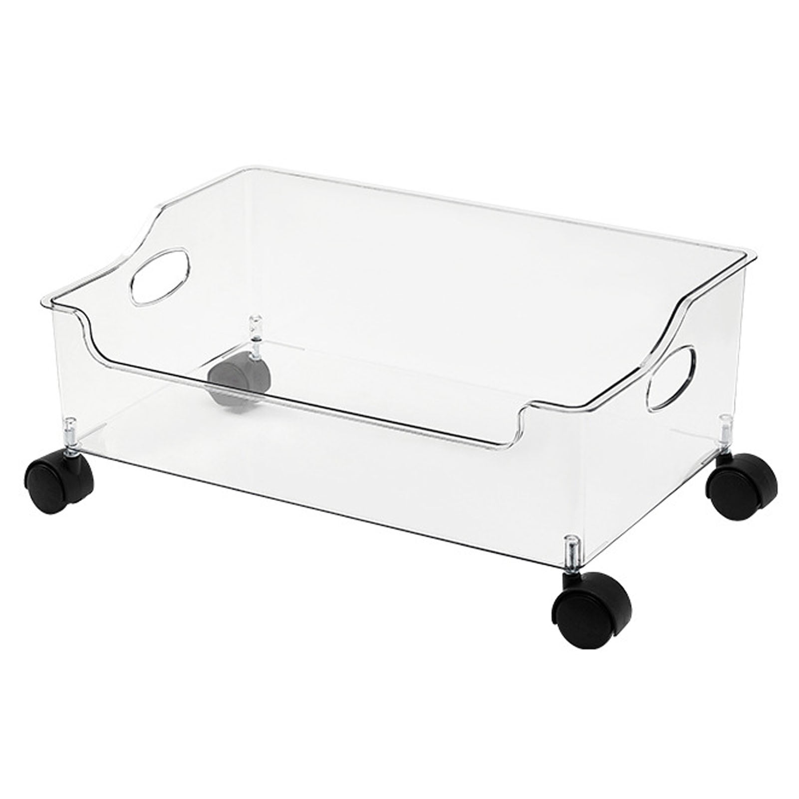 Wheeled Storage Containers Plastic Transparent Under Desk Book Storage