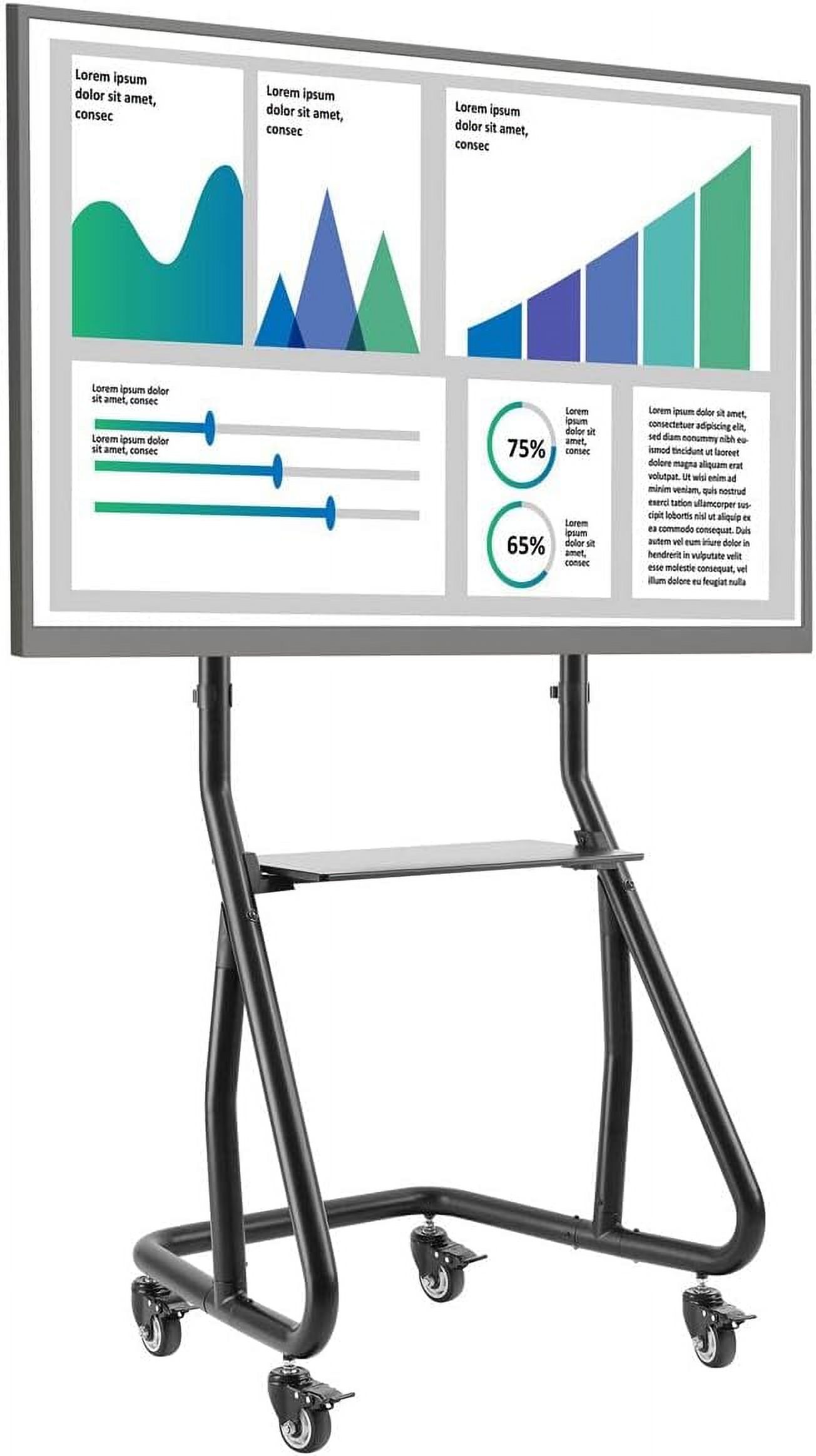 Wheeled TV Stand, for 60" 105" Screens, Height Adjustable, Heavy Duty
