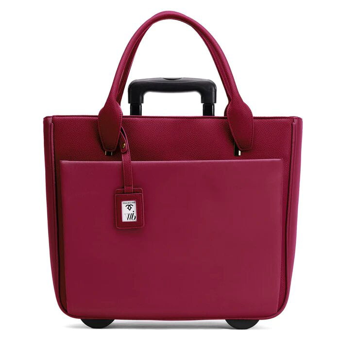 Women's Rolling Laptop Tote Bag | Top Handle | Fits Up to 17.3 inch inch Laptop Wheeled Briefcase for Business Travel (Burgundy), Adult Unisex, Size