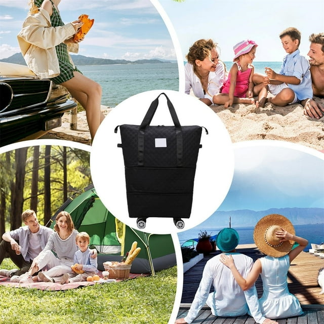 Wheeled Travel Duffel Bag Expandable Suitcase For Travel Folding Carry