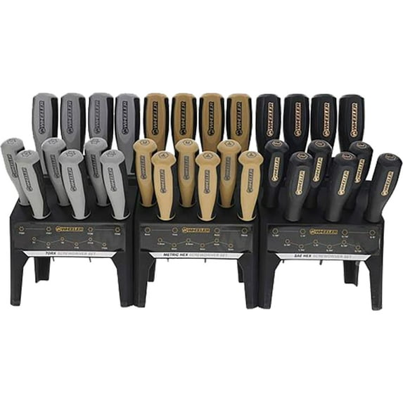 Wheeler 30 Piece SAE/Metric Hex and Torx Benchtop Screwdriver Set for Pistol Rifle Handgun Gunsmithing Rebuild and Maintenance