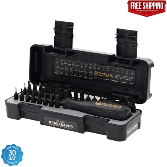 Wheeler Space Saver Gunsmithing Screwdriver Set with 26 Bits and Magnetic Handle