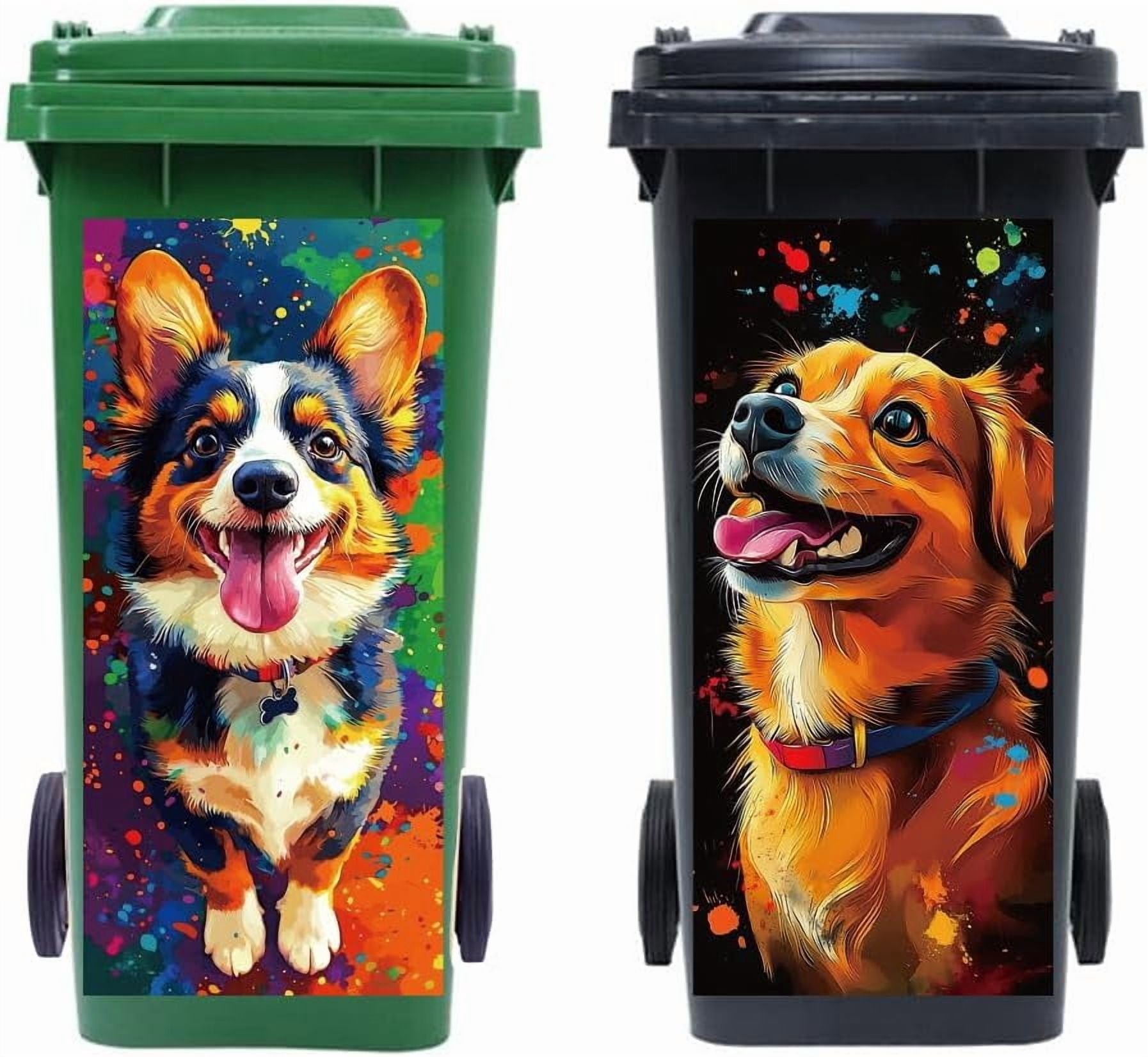 Sticker For Dustbin Wheelie Bin Stickers 2 Sheets Dogs Sticky Dustbin Stickers Decals 15in ...
