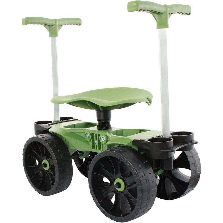 Wheelie Easy Up Wheeled Garden Stool with Handles Relieve Pain Getting Up and Down Gardening Work Seat with Wheels for Elderly Seniors Kneeler Made in USA by Vertex Model EX530