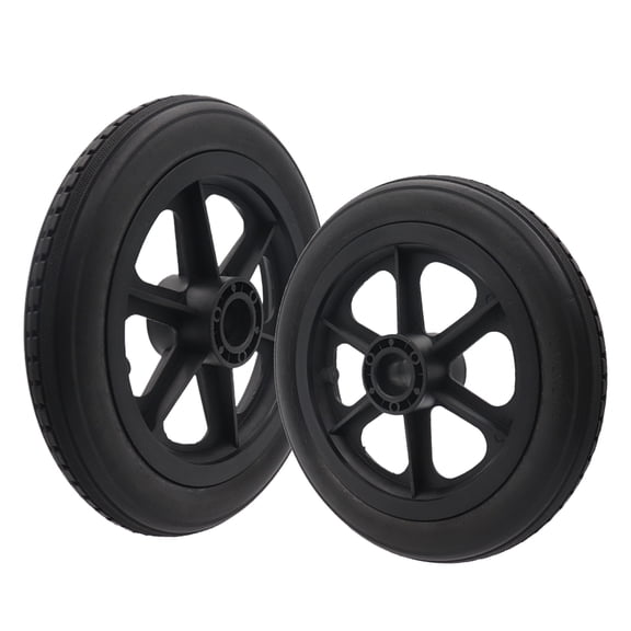 Wheels Assembly 12 Inch Rear Wheel 12 1/2 x 2 1/4" black Solid PU Tire Construction, Back Wheel Replacement for Manual Wheelchairs