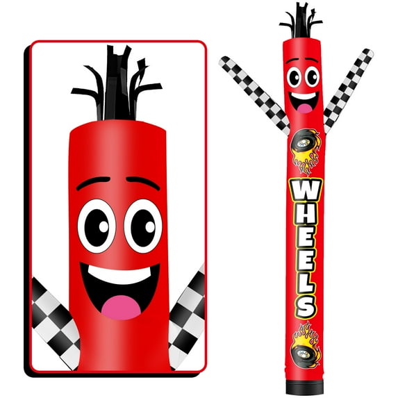 Wheels Inflatable Tube Man Wacky Wavy Dancing Guy for Outdoor Decoration Advertising Business Promotion (Blower Not Included)