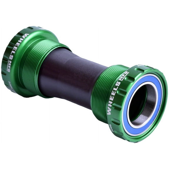 Wheels Manufacturing BSA Bottom Bracket - Shimano Hollowtech II Spindle, ABEC 3, Green