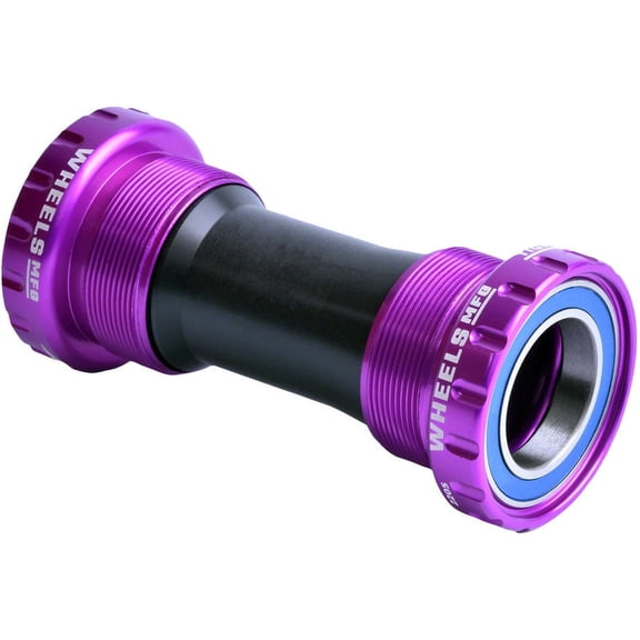 Wheels Manufacturing BSA Bottom Bracket - Shimano Hollowtech II Spindle, ABEC 3, Purple