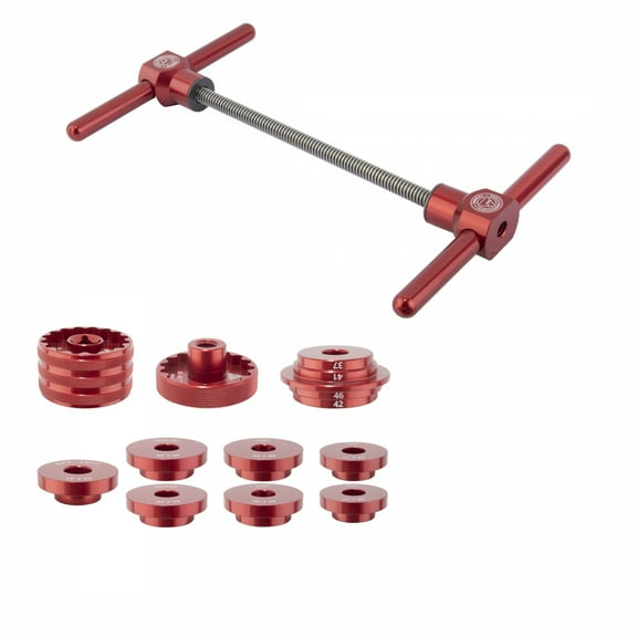 Wheels Manufacturing Bottom Bracket Press Pro Install Kit BB Bearing Press Red BP0007